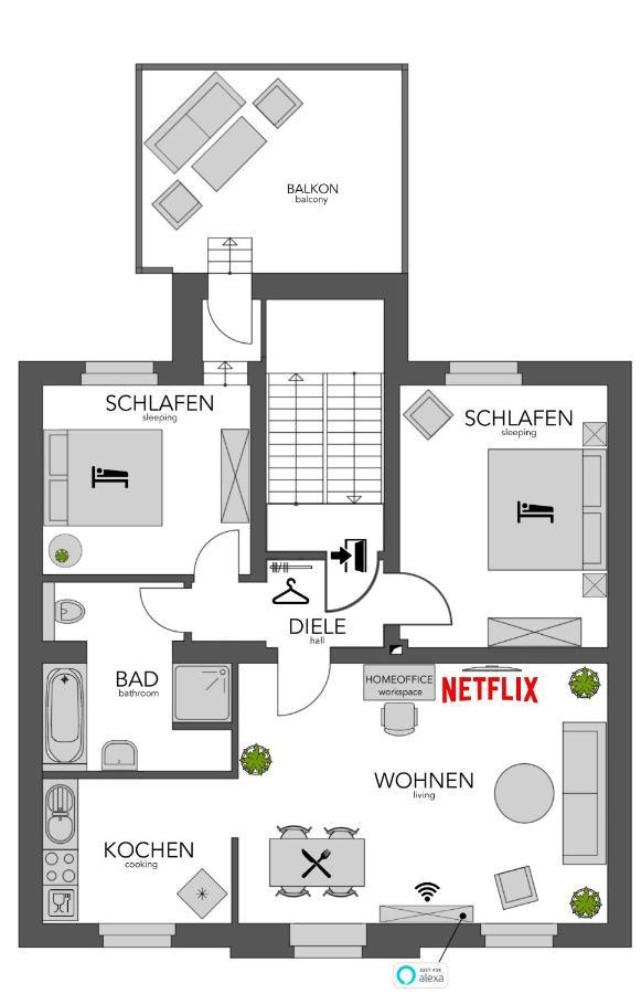 Secret Hideaways Tropical Feeling Mit 2 Schlafzimmer Nahe City L Messe L Flughafen L Hbf Дуйсбург Экстерьер фото